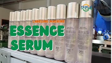 ESSENCE SERUM ROUND BOTTLE LABELING MACHINE |  ROUND BOTTLE LABELER | TRANSPARENT LABEL APPLICATOR