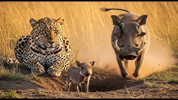 🐆 Leopard vs Warthog: Silent Ambush at the Burrow | Mother’s Brave Fight to Save Her Young