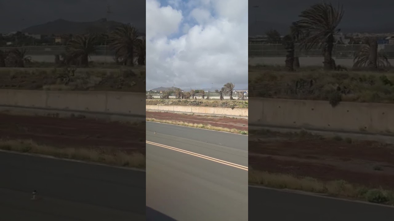 A plane's taking off in Las Palmas de Gran Canaria, flying to Bristol.  Original 