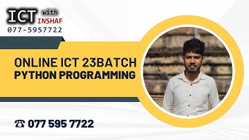 Python Programming | Tamil | GCE Advanced Level | ICT with INSHAF | 2023Batch
