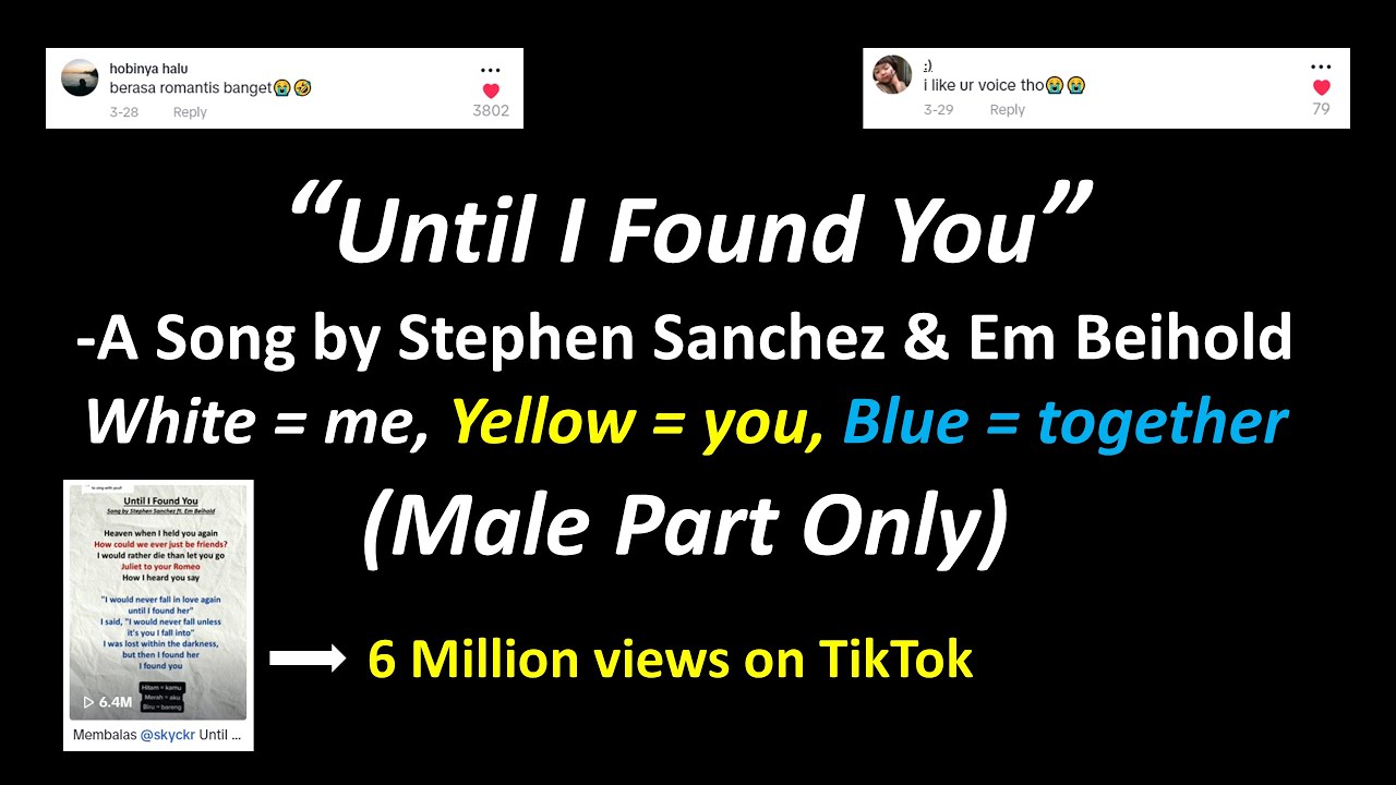 Stephen Sanchez & Em Beihold - Until I Found You (Male Part Only) | Heaven when I Held You Again Stephen Sanchez & Em Beihold - Until I Found You (Male Part Only) | Heaven when I Held You Again