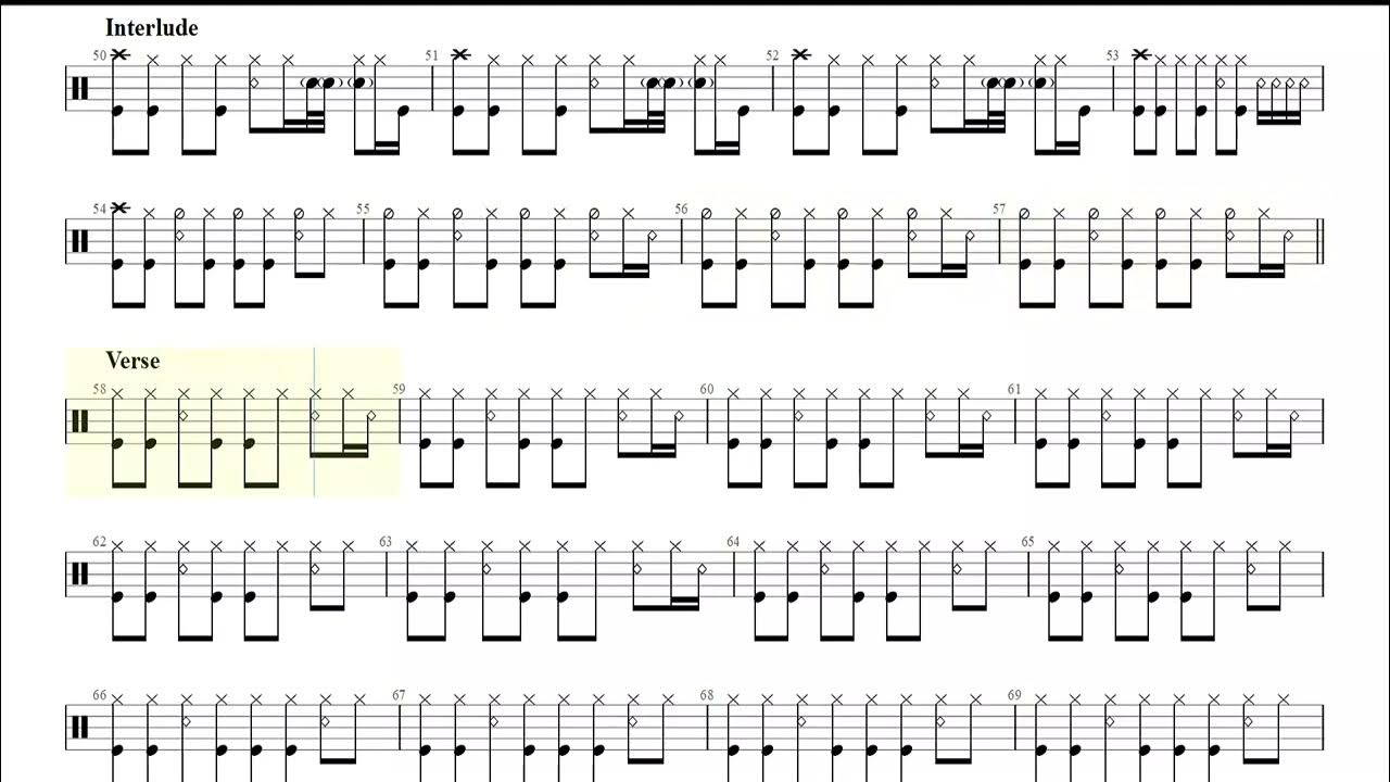 REARVIEW MIRROR PEARL JAM DRUMLESS PLAY ALONG WITH NOTATIONS YouTube