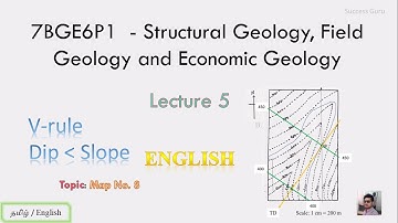 Structural Geology Practical: Map 8 Outcrop Tracing with Dip & Strike (S35°W)| Map Analysis, English
