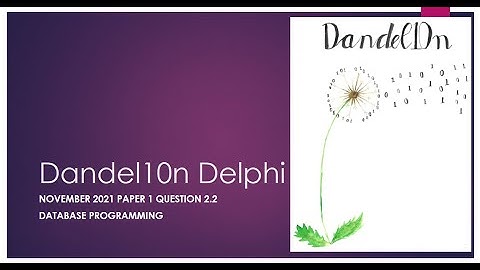 Final 2021 Question 2.2 – Database Programming