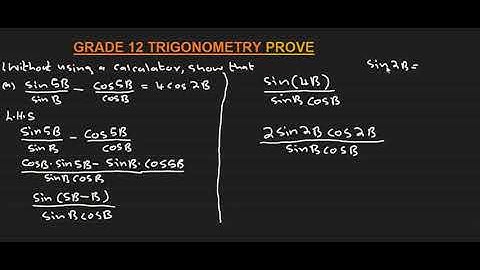 GRADE 12 MATHEMATICS TRIGONOMETRY PROVES NO 3 (CodeSwitching to Sepedi)