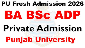 PU BA BSC ADP Admission 2026 | ADP Fresh Admission 2025 | PU Admission 2026 | ADA ADS Admission PU