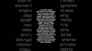 🚨CVE-2026-43284 – Linux Kernel XFRM ESP Shared Memory Decryption Vulnerability🚨