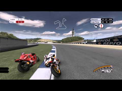 Racing online wih the guys at the Spanish Jerez circuit. Multiplayer PC video game MotoGP 2008, on advanced settings and manual gears. Racing with Spider, OneGone, and BustinOut on October 24th 2010 The four of us have been racing online with this game for a few years now. We usually race Friday nights 8pm PST -8:00 GMT