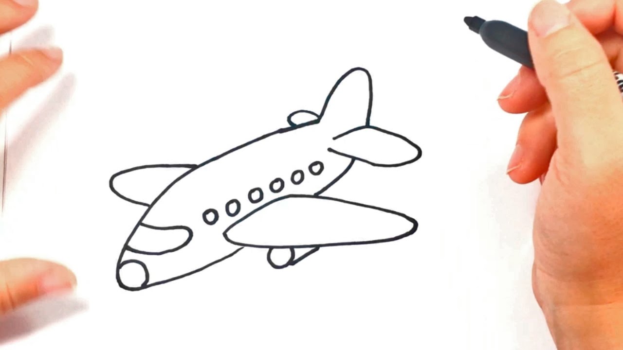 how to draw a simple airplane step by step