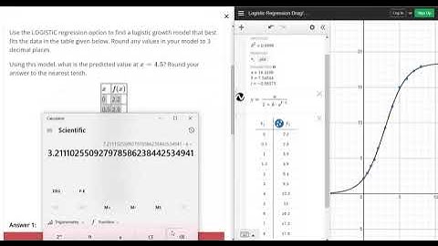 Build a logistic model from data using a graphing utility
