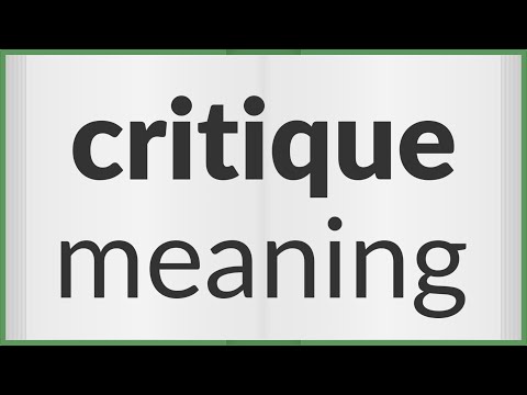 Critique | meaning of Critique