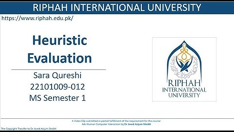 Riphah International University: Heuristic Evaluation based on Nielsen’s Principles