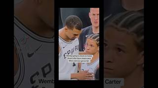 Wemby Consoles Carter Bryant after Mitch Johnson goes OFF #basketball