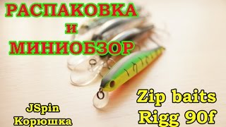 Распаковка и миниобзор воблеров Zipbaits Rigg 90 и Jspin Корюшка