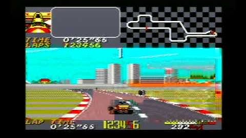 Sega Master System Ayrton Sennas Super Monico GP Title / Intro Screen And Attract Mode Demo 1992