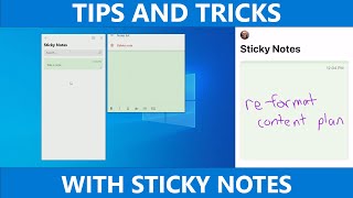 Windows Sticky Notes | Tips and Tricks