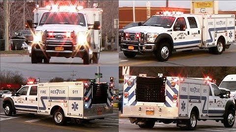 Harris Hill VFC | Rescue 7 Responding Code 3 to an EMS call (FedSig EQ2B Siren)