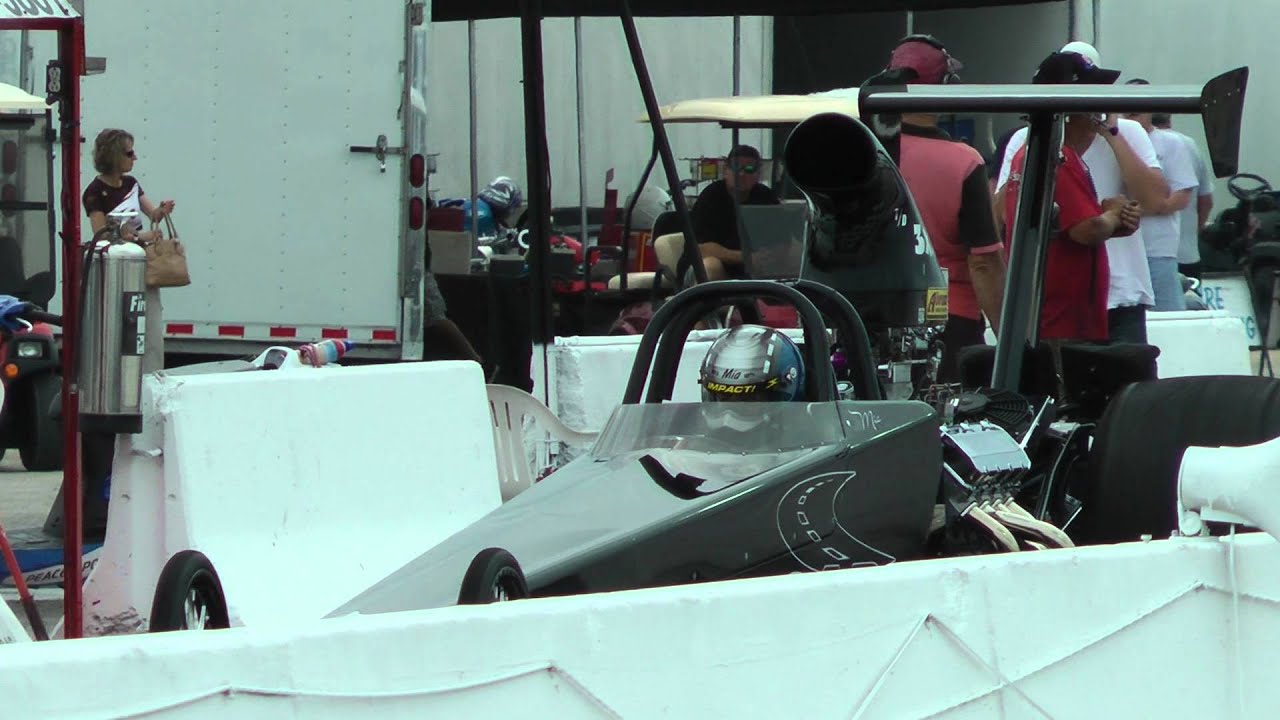 Dragster Launching at the start Line at Immokalee Raceway in Florida