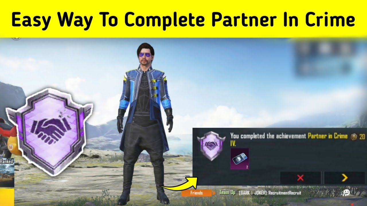 Easy Way To Complete Partner In Crime Achievement In Bgmi | Pubg | How To Complete Partner In Crime