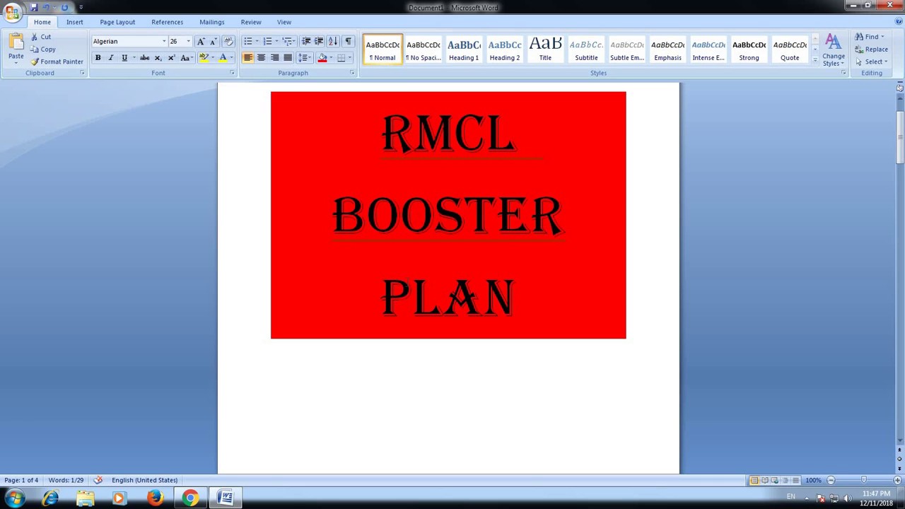RMCL BOOSTER PLAN