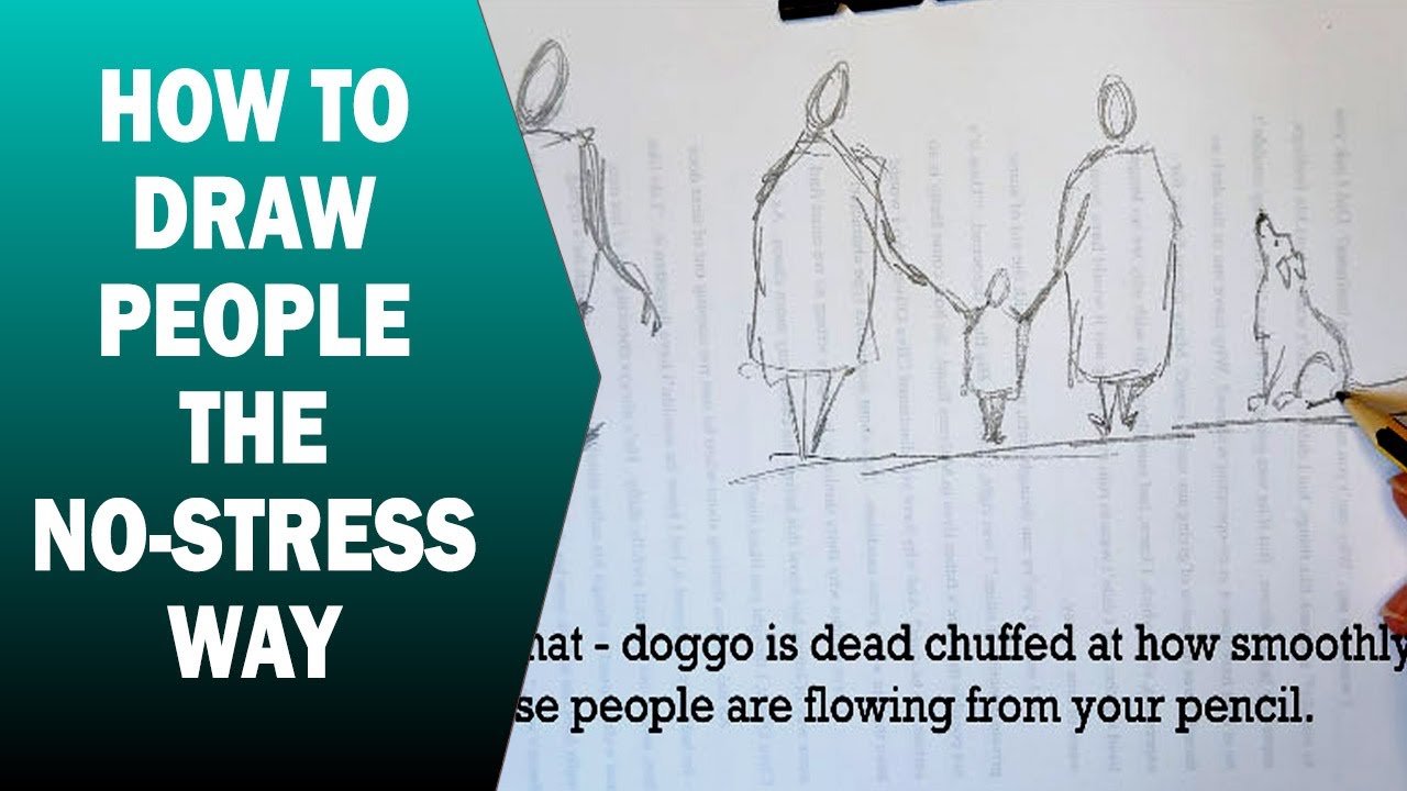 No Help Drawing How to Draw People the No-Stress Way - draw-with-me tutorial - YouTube
