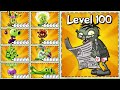 PvZ 2 Every 100 Plant Max Level vs Newspaper Zombie 100 Level