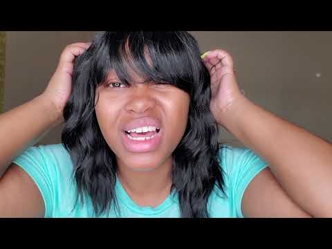 best-wig-under-$20-|-wavy-curly-bob-wig-with-bangs