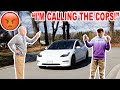 ANGRY MAN GETS MAD AT MY TESLA...