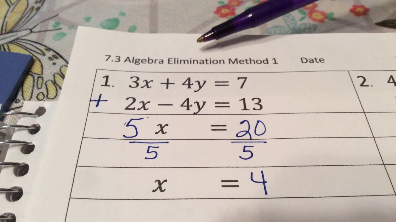 7 3 Algebra Elimination Notes 1 YouTube 7-3-algebra-elimination-notes-1-youtube