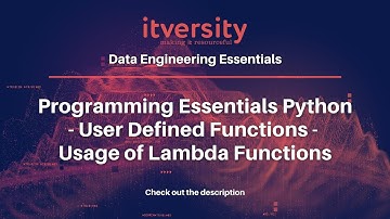 Programming Essentials Python - User Defined Functions - Usage of Lambda Functions