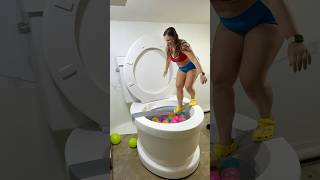 I Broke 100 Layers Of Duct Tape On The Worlds Largest Toilet Giant Surprise Egg Pool #Shorts