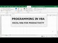 VBA For Productivity