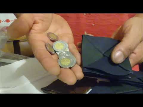 Monedero de piel origami de cubo
