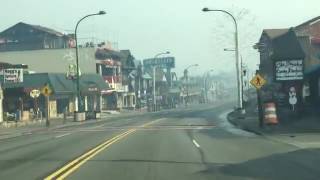 driving through downtown gatlinburg after the fire