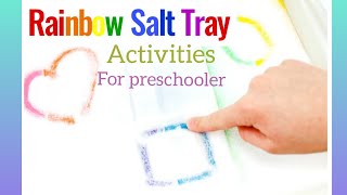 Rainbow Salt Tray Activities | Fun activities for kids | Bright Beginning For Little Feet