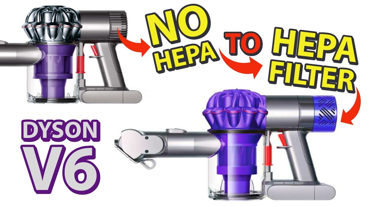 HEPA Filter Conversion for DYSON V6 Cordless Battery Powered