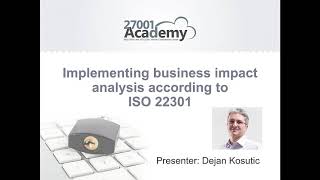 WEBINAR | Implementing Business Impact Analysis according to ISO 22301