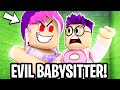 Can We Escape An EVIL BABYSITTER In ROBLOX!? (OBBY!)