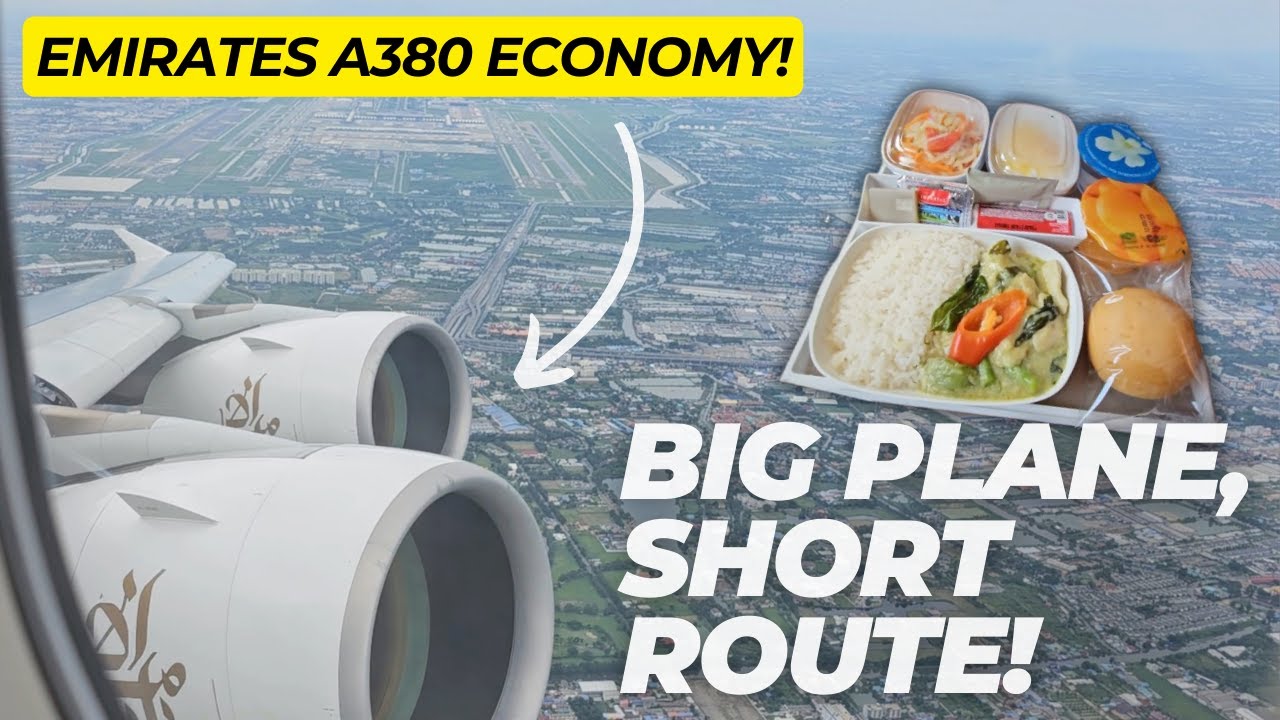 Emirates A380 Economy Class ✈️  Bangkok to Hong Kong ✈️ Big Plane, Short Route!