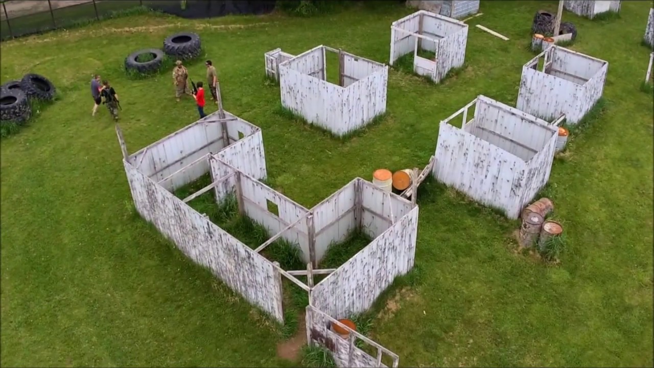 DRONE FOOTAGE FIRE FIGHT 6 VS 2 @ D O A  AIRSOFT