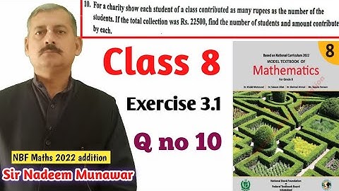 Class 8 Exercise 3.1 Q no 10  NBF Maths Ex 3.1 Square root Urdu Hindi Sir Nadeem Munawar