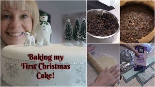 BAKING MY FIRST CHRISTMAS CAKE | MARY BERRY&#39;S RECIPE!