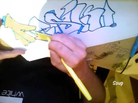 Graffiti Sketch SOUP1 writing RESK