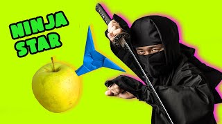 How To Make a Paper Ninja Star Shuriken Instruction. Easy Triple Ninja Star Origami screenshot 1