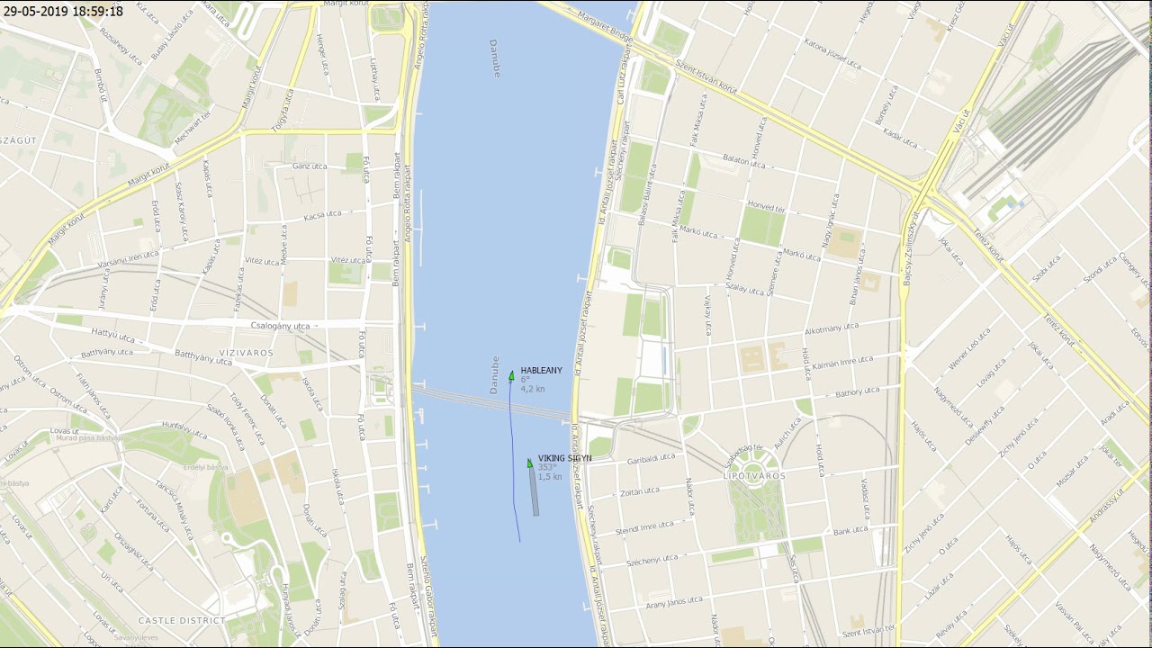 Tragic boat accident on the Danube 30/05/2019 simulation