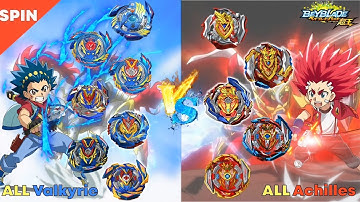 【ALL Valkyrie VS ALL Achilles】Beyblade Burst Sparking relay battle 베이블레이드 버스트 슈퍼킹 올 발키리 VS 올 아킬레스 배틀