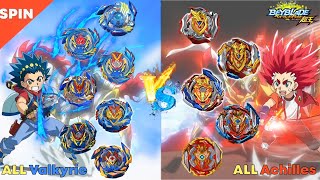 【ALL Valkyrie VS ALL Achilles】Beyblade Burst Sparking relay battle 베이블레이드 버스트 슈퍼킹 올 발키리 VS 올 아킬레스 배틀