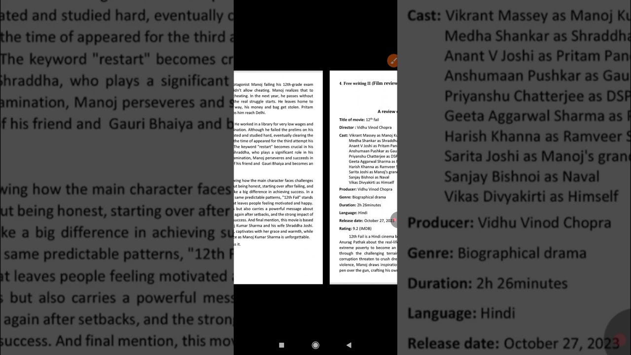 Film review on 12th fail movie || manoj success story ||neb