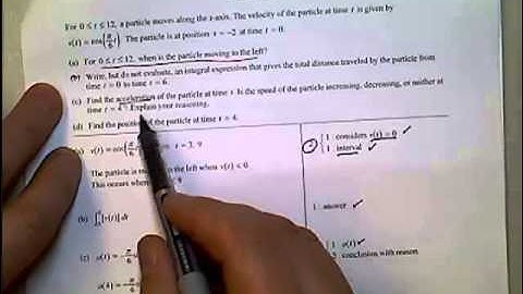 AP Calculus 2012 Released Question #6-Scoring