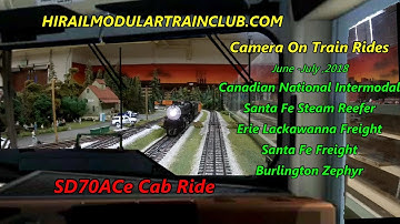 Model Train Cab Ride Multi-Camera- Canadian National, Santa Fe, Erie Lackawanna, Burlington Zephyr